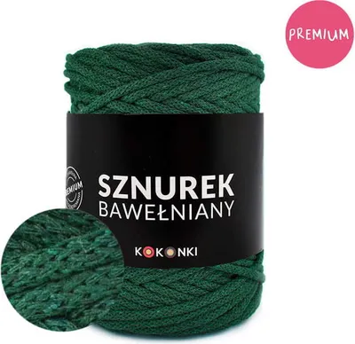 Produktbild von Premium Baumwollseil by Kokonki 5 mm - Flaschengrün, 100 m Rolle – Robust & Vielseitig für Kreative Projekte