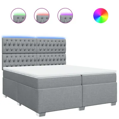 Produktbild von vidaXL Boxspringbett mit Matratze Hellgrau 200x200 cm Stoff