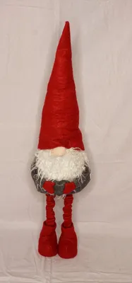 Produktbild von Wichtel rot mit Teleskopbeine 39-84 cm groß Weihnachtsdeko Deko Weihnachtswichtel aus Filz