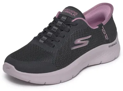 Productafbeelding van Skechers dames Go Walk Flex sneakers, zwart textiel met mauve accenten, maat 43