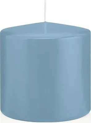 Produktbild von Kerzen Hellblau/Himmelblau, Stumpenkerzen Hellblau/Himmelblau 10 x 9,8 cm (H x Ø), 6 Stück, Wiedeman