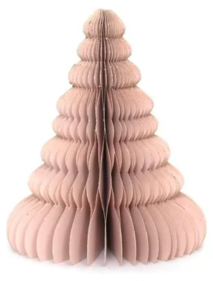 Only Natural – Wabenpapier-Weihnachtsbaum – Beige / Rosa – 15 cm – Ansicht 1