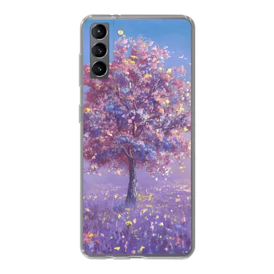 Produktbild von MuchoWow® Handyhülle Schutzhülle Hülle für Samsung Galaxy S21 Plus Baum - Sommer - Rosa Silikon Softcase Handy Hülle - Handy-Tasche