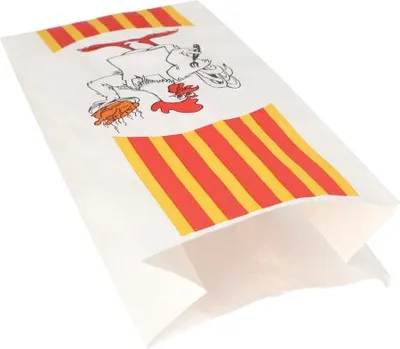 Produktbild von 100 Hähnchenbeutel, Papier mit HDPE-Einlage 28 cm x 13 cm x 8 cm "Grillhähnchen" 1/1