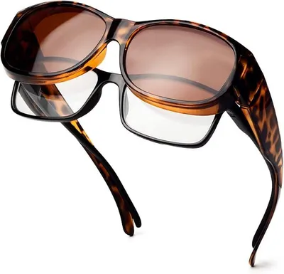 Produktbild von GKA Überzieh Sonnenbrille für Brillenträger braun Fit Over Übersonnenbrille Überziehbrille Überbrille Damen Herren UV400