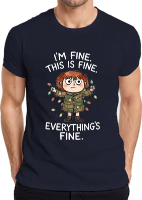Produktbild von I'm fine this is fine everything's fine Lichterkette Geschenk Herren T-Shirt, Navy, XXL