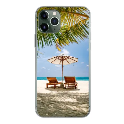 Produktbild von MuchoWow® Handyhülle Schutzhülle Hülle für iPhone 11 Pro Strand - Strandkorb - Sonnenschirm Silikon Softcase Handy Hülle - Handy