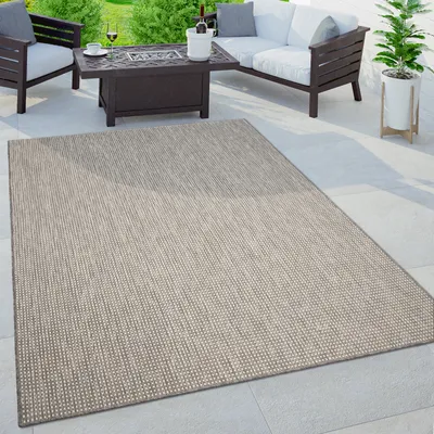 Produktbild von Outdoor Teppich Modern einfarbig wetterfest Pflegeleicht für Garten & Balkon Grösse 60x100 cm
