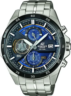 A close-up studio shot of a Casio Edifice men's watch.