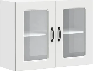 Immagine prodotto di vidaXL Pensile da cucina con anta in vetro Kalmar in legno bianco