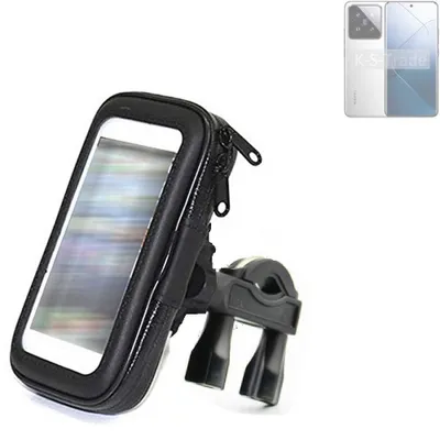 Produktbild von K-S-Trade Fahrrad-Halterung kompatibel mit Xiaomi 14 Handy-Halterung Halter Lenkstange Fahrradhalterung Motorrad Bike Mount Wasserabweisend