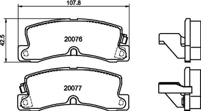 Produktbild von HELLA Bremsbeläge Satz Hinten Bremsklötze für TOYOTA COROLLA Liftback (E11) 8DB 355 005-691