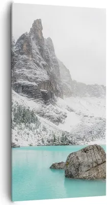 Produktbild von Bild auf Leinwand - Leinwandbild - Einteilig - Berge See Schnee - 65x120cm - Wand Bild - Wanddeko - Wandbilder - Leinwanddruck - Bilder - Wanddekoration - Leinwand bilder - Wandbild - PA65x120-4377