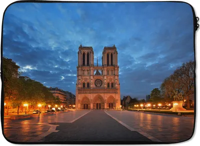 Produktbild von MuchoWow® Laptop Hülle 13 Zoll Paris - Notre Dame - Wolken Laptoptasche - Laptophülle - Sleeve - Rundumschutz