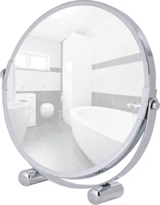 Produktbild von WENKO Kosmetik Stand Spiegel Bad WC MERA Ø 16 Make Up Standfüße neigbar 5-fach
