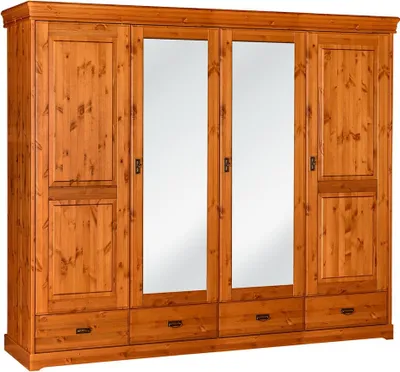 Produktbild von Kleiderschrank Landhaus Stil Möbel Schrank Holz Schlafzimmer Schränke Braun Neu