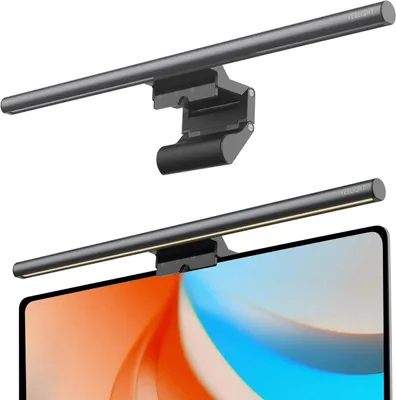 Obrázek produktu pro Monitorová lampa – Stolní lampa – Zajišťuje pohodlí očí při práci – Nastavitelná barevná teplota – 40 cm – Černá barva