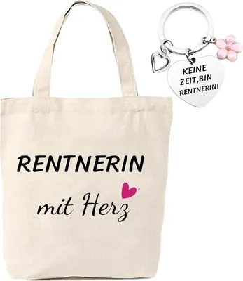 Produktbild von Ruhestand Geschenk Rentnerin Tasche und Schlüsselanhänger Set