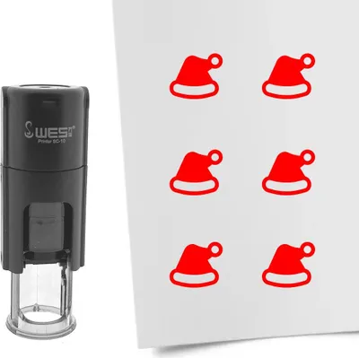 Produktbild von CombiCraft Selbstfärbender Stempel 'Weihnachtsmütze' in der Farbe Rot, Ø10mm
