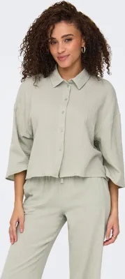 Productafbeelding van Losse crepe top met wijde mouwen, 3/4 lengte | Maat XS