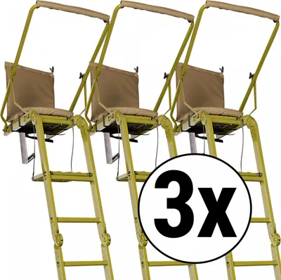 Produktbild von Baumsitz Waschbär, 305 cm hoch, 100 kg Tragkraft, aus Alu, olivgrün mit hochklappbarer Gewehrauflage
