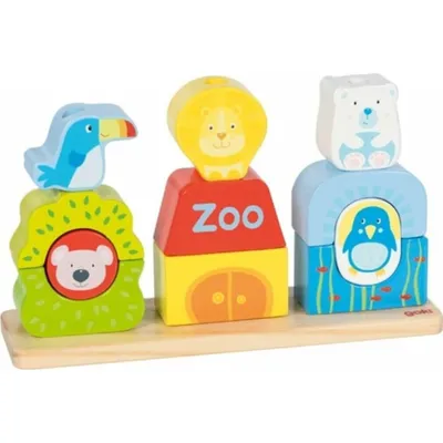 Produktbild von goki Steck- und Stapelspiel Zoo