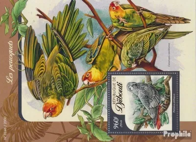 Produktbild von Briefmarken Dschibuti 2016 Mi Block 179 (kompl. Ausg.) postfrisch Papageien