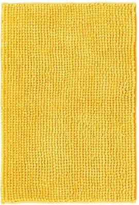 Immagine prodotto di Tappetino da bagno e doccia Ibenzoa® in microfibra, morbido, assorbente, antiscivolo, colore giallo, 50 x 80 cm