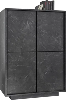 Produktbild von Meublorama MI-CARRARA-208100-04*2C/51KG, 4 Tür(en), Schwarz, Mitteldichte Faserplatte (MDF), 2 Jahr(e), 430 mm, 920 mm