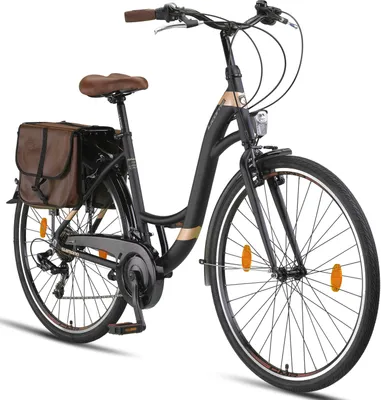 Produktbild von Licorne Bike Stella Plus Premium City Bike in Zoll Aluminium Fahrrad für Mädchen, Jungen, Herren und Damen - 21 Gang-Schaltung - Hollandfahrrad