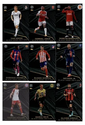 Image de Ligue des champions 2023/24 - Cartes à collectionner - Les 9 cartes de l'édition Black Edge