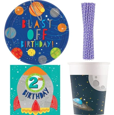 Produktbild von Weltraum 2. Geburstag Kindergeburtstag Partyset Party Deko Dekoration Jungs