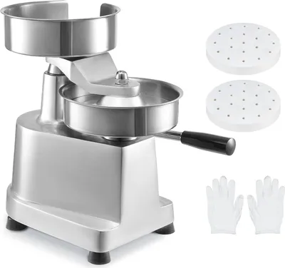 Obrázek produktu pro SucceBuy 6inch Commercial Burger Patty Maker, Rindfleisch Patty Presse, Heavy Duty, Küche, 110V, Edelstahl/Silber, 1000 Papiere