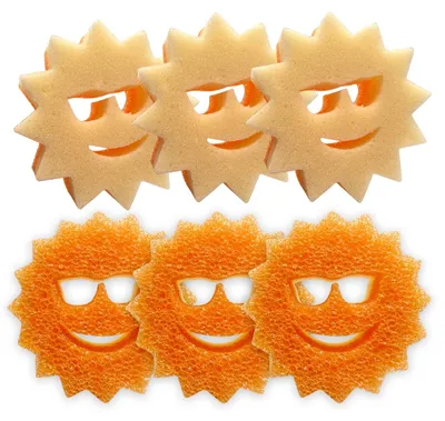 Spülschwamm-Set, kratzfrei, BPA-frei, spülmaschinenfest, 1 Stück, Orange
