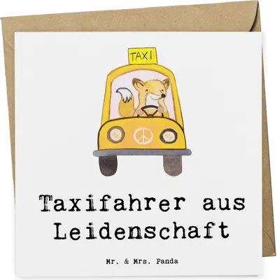 Produktbild von Mr. & Mrs. Panda Grußkarte Taxifahrer Leidenschaft - Weiß - Geschenk, Glückwunschkarte, anlasskarte, doppelkarte, Klappkarte, faltkarte