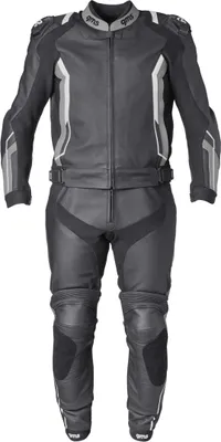 Produktbild von GMS GR-1 2-Teiler Motorrad Lederkombi, schwarz/grau/weiß, 98