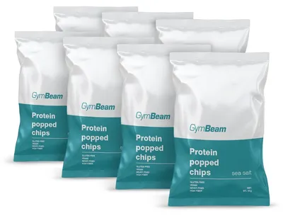 Produktbild von GymBeam - Proteinchips, 7 x 40 g, Meersalz