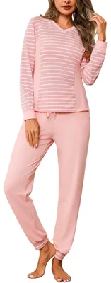 Immagine prodotto di Solidchoice - Set pigiama invernale da donna - 2 pezzi, confortevole