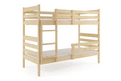 Produktbild von Interbeds Etagenbett Eryk aus Kiefernholz roh, 190 x 90 cm, mit Leiter und Lattenrost