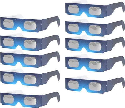 Produktbild von 10 Stück Sonnenfinsternis-Beobachtungsbrille, Augenschutz, Sonnenschutzbrille für Kinder und Erwachsene