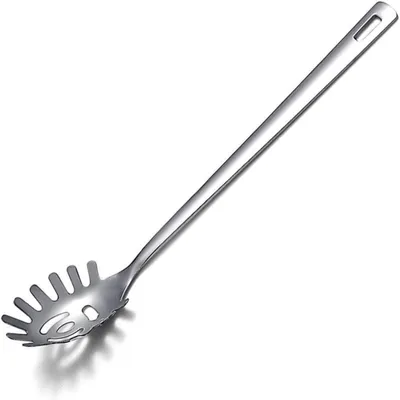 Image de Cuillère pour spaghetti, en acier inoxydable, résistante à la chaleur, compatible avec le lave-vaisselle, facile à nettoyer