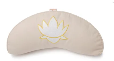 Produktbild von yogabox Yogakissen Halbmond BASIC Lotus Stick weiß - natur 40 x 17 x 12 cm Buchweizenschalen