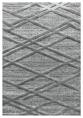 Immagine prodotto di Carpetsale24 Tappeto per Soggiorno Effetto Alto Basso Ottica 3D Stile Boho Scandinavo Pelo Alto Elegante Morbido, Dimensioni: 160 cm rotondo