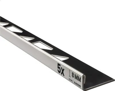 Produktbild von 5x L-Profil Edelstahlschiene Fliesenschiene Fliesenprofil L250cm 8mm glänzend