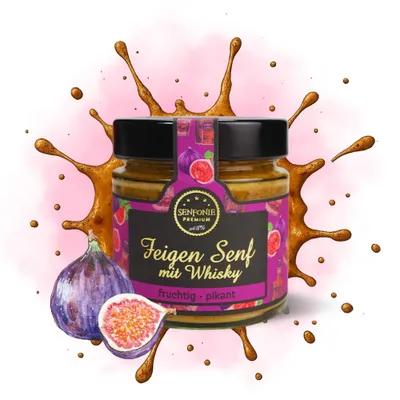 Produktbild von Senfonie Premium Feigen Fruchtaufstrich mit Senf & Whisky, 180ml