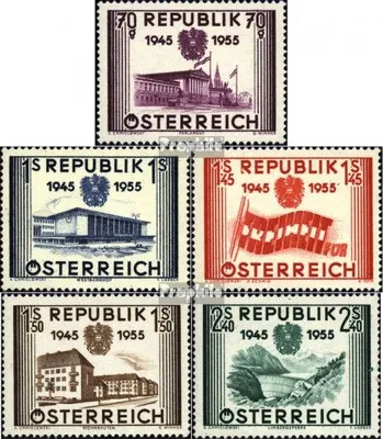Produktbild von Briefmarken Österreich 1955 Mi 1012-1016 (kompl.Ausg.) gestempelt Unabhängigkeit
