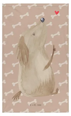 Produktbild von Mr. & Mrs. Panda Wandteppich Hund Liebe - Hundeglück - Geschenk, Wandschmuck, Boho, Herz, Hunde, Sprüche, Hängedeko, Wandbild, Wandtuch