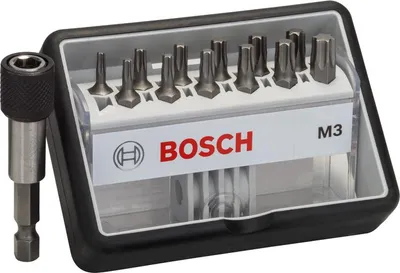 Produktbild von 12+1-tlg. Schrauberbit-Set, Robust Line, M T, Extra Hard-Ausführung