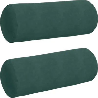 Immagine prodotto di vidaXL Cuscino bolster 2 pezzi verde scuro Ø 25 x 70 cm tessuto a coste