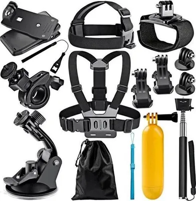 Immagine prodotto di accessori per videocamere d'azione 12 in 1 - Adatto per GoPro Hero 8/9/10, DJI Osmo Action, Insta360 - Set di accessori - Set di accessori per videocamere d'azione - Fotografia subacquea